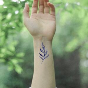 14 small fern leaf minimal temporary tattoo jagua genipin body art inkbox