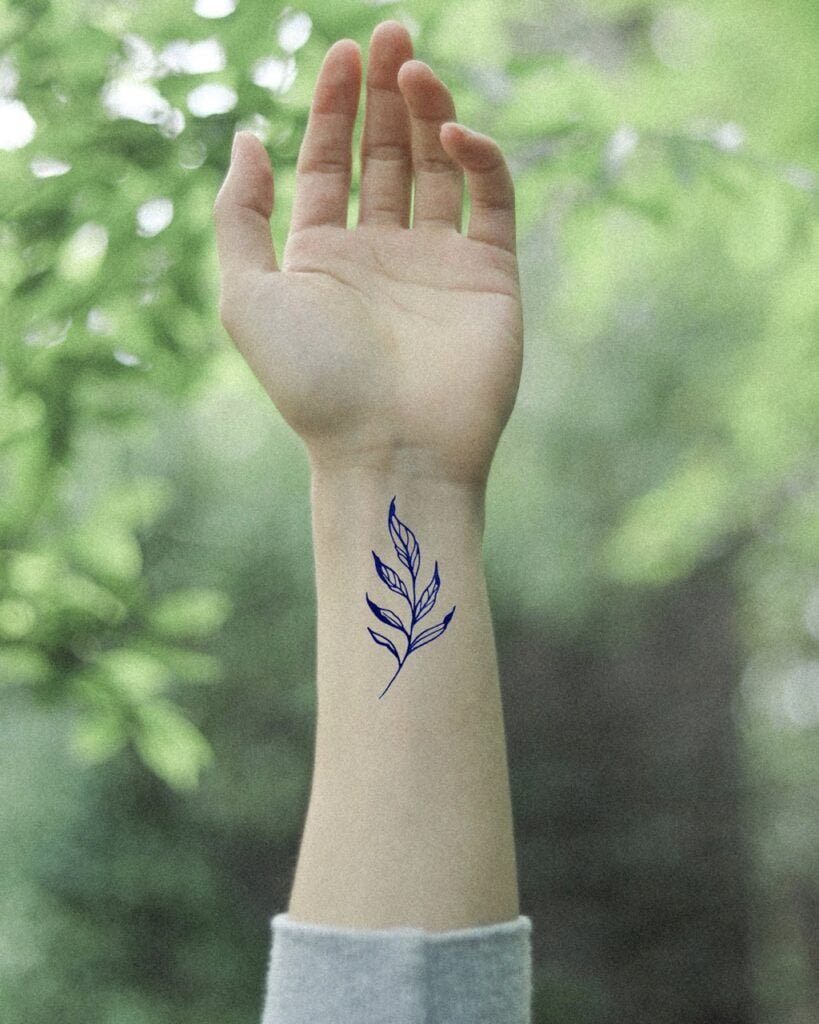 14 small fern leaf minimal temporary tattoo jagua genipin body art inkbox
