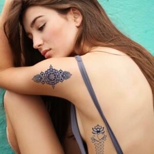 18 mandalla flower unilome lotus temporary tattoo jagua genipin body art inkbox