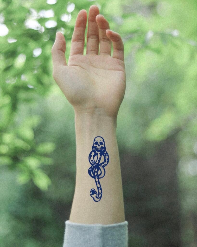 18 medium skull snake harry potter dark mark death eater temporary tattoo jagua genipin body art inkbox