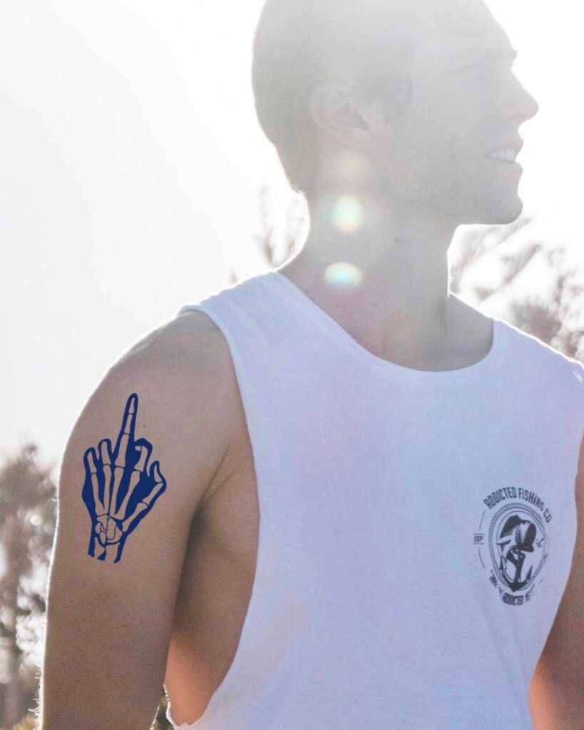20 medium middle finger bones skeleton fuck you temporary tattoo jagua genipin body art inkbox