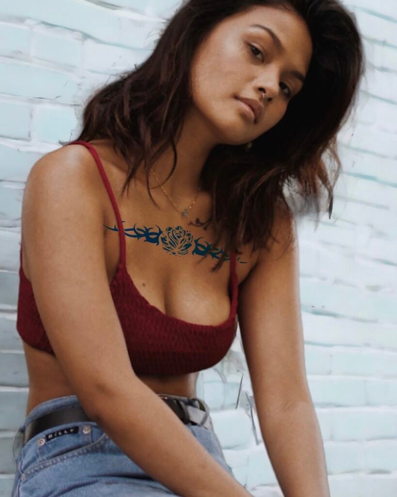 20 medium rose tribal 90s nostralgic temporary tattoo jagua genipin body art inkbox