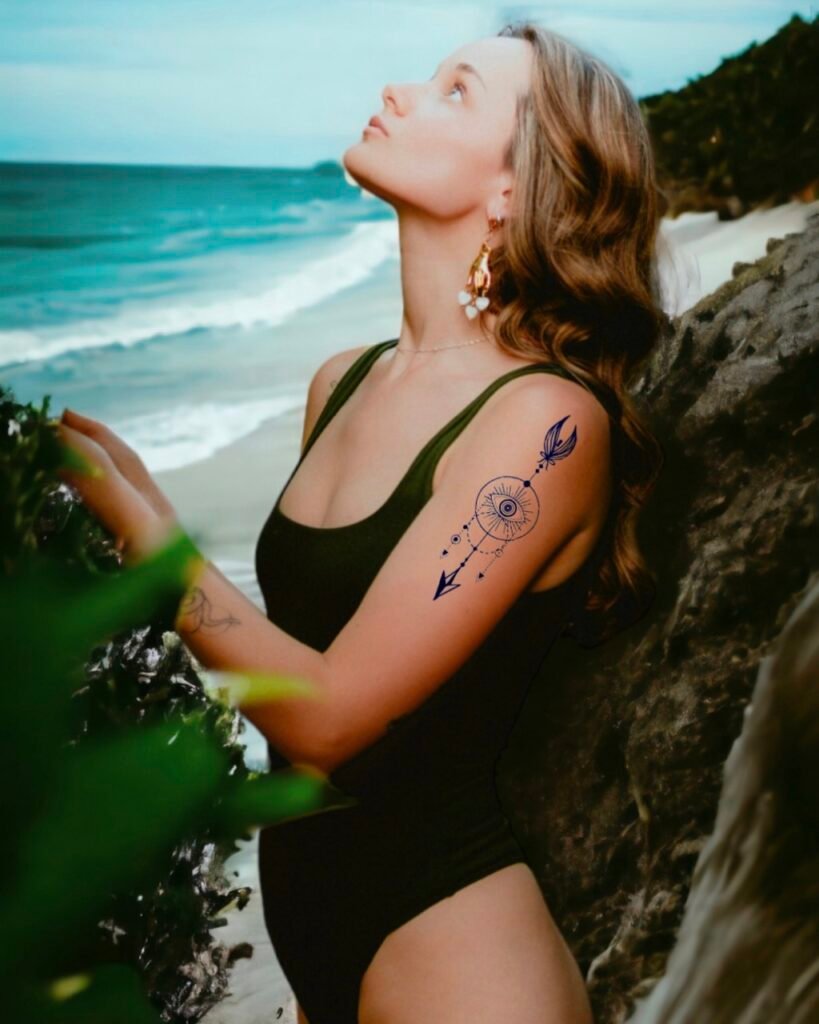 22 geometric eye arrow temporary tattoo jagua genipin body art inkbox