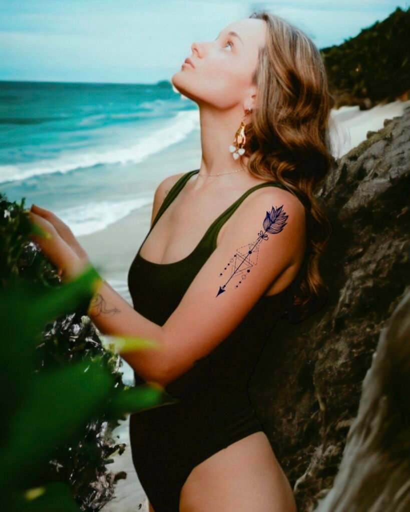 22 geometric tribal arrow temporary tattoo jagua genipin body art inkbox