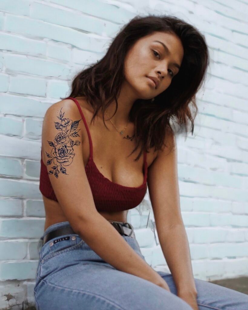 28 large bouquet flowers temporary tattoo jagua genipin body art inkbox
