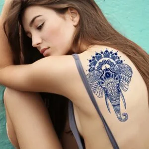 28 large elephant mandala krishna temporary tattoo jagua genipin body art inkbox