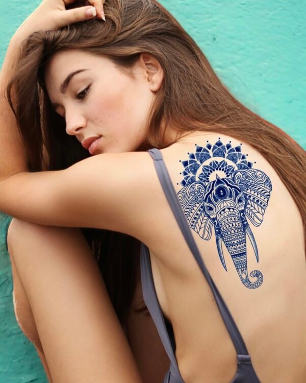 28 large elephant mandala krishna temporary tattoo jagua genipin body art inkbox