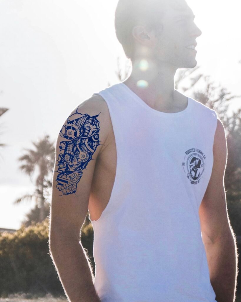 28 large robot gears terminator temporary tattoo jagua genipin body art inkbox