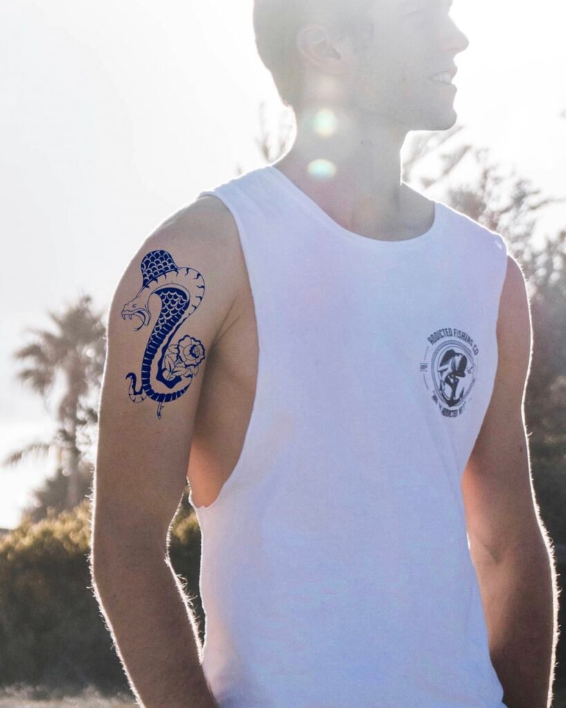28 large rose viper king cobra snake temporary tattoo jagua genipin body art inkbox
