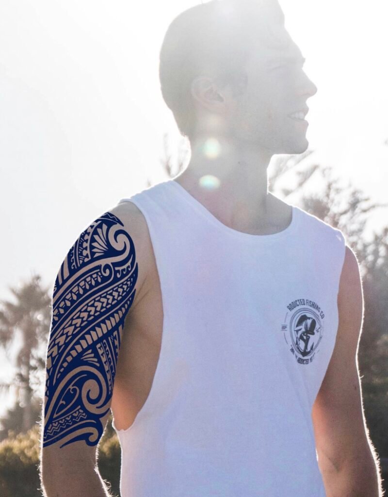 45 large tribal arm piece mens temporary jagua genipin tattoo